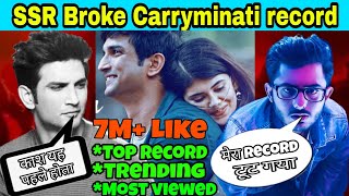 'Dil Bechara' Trailer Break Carryminati Top Records | World Record Break | Most viewed, Most liked |