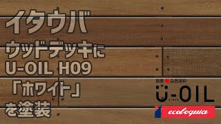 イタウバのウッドデッキにU-OIL H09「ホワイト」を塗装