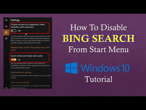How to Disable / Remove Bing from Start Menu in Windows 10 Tutorial How to Disable / Remove Bing from Start Menu in Windows 10 Tutorial