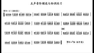 中音二胡练习 七级 五声音阶模进与转调练习 刘长福 (每分钟60拍）