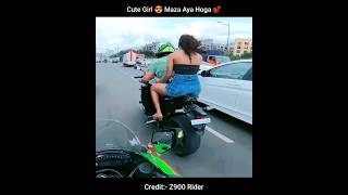 cute Girl 😍 Ko Maza Aaya💕 Super Bike | Zx10r | Girl Reaction @Z900Rider #shorts