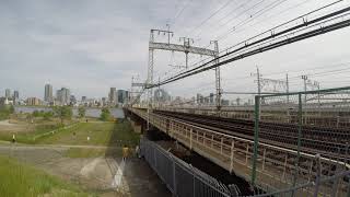 铁道迷4K HDR|日本大阪淀川河川公园拍摄电车