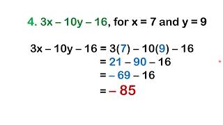 Evaluating Algebraic Expressions | Ms Rosette