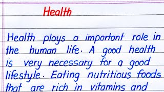 Health Essay in English || Essay on Health in English || Paragraph on Health