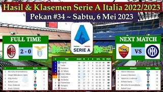 Hasil Liga Italia Tadi Malam - AC Milan vs Lazio - Klasemen Serie A Italia 2022/2023 Pekan 34