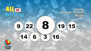Wisconsin Lottery Midday Draw 12/21/2025