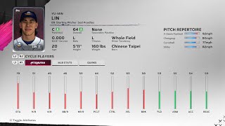 【MLBTheShow24Stats】Diamondbacks2A 89 Yu-Min Lin ダイヤモンドバックス2A リン・ユーミン選手