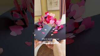 How to make a pop-up card with a bridge full of hearts#giftideas #popupcard #valentinescrafts #diy