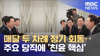 매달 두 차례 정기 회동‥주요 당직에 '친윤 핵심' (2023.03.14/뉴스투데이/MBC)