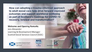 Welcome and opening remarks : Jess Alexander, Scottish Social Services Councils (SSSC)