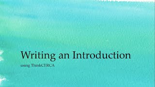 Writing Your Introduction with ThinkCERCA