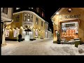 Sweden Walks: world heritage town Visby on a beautiful winter night. Long, cold version