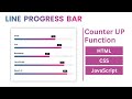 How to make Line Progress bar with Counter Up in HTML CSS  & JavaScript | Skills Bar