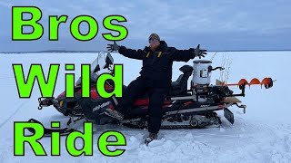 Check out Bro's AWESOME Ice Fishing Snowmobile