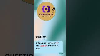 "Java Interview Question: == vs .equals() Explained | Master Java for Interviews #Shorts"