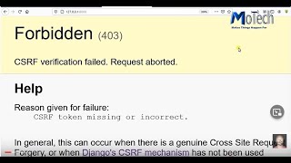 CSRF verification failed, Request aborted in Django