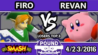 Pound 2016 - Revan (Kirby) Vs. Firo (Link) - Losers Top 8 - Smash 64