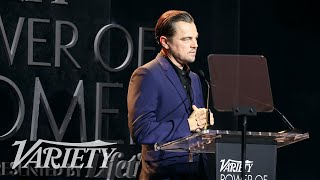 Leonardo DiCaprio Gives Speech Honoring Lily Gladstone's Performance in 'Killers of the Flower Moon'