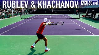 Andrey Rublev \u0026 Karen Khachanov - IW Practice 2023 [PART 2]