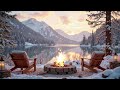 enjoy the snowy winter atmosphere❄relaxing piano music u0026 fireplace sounds and piano music for relax