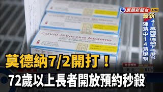 莫德納7/2開打！北市72歲以上長者開放預約－民視新聞