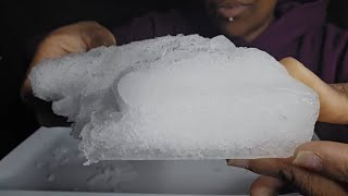 DESTROYING BOTTOM TRAY | THICKER THAN I THOUGHT | COULD'VE MADE 2 VIDEOS #iceeating #asmr #asmrice