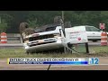 entergy truck crashes on u.s. 49