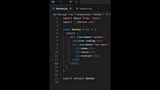 Day 50 : React.js component’s Navbar.jsx and Navbar.css