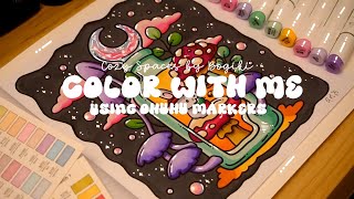 Color with me (ASMR) 🍄💜  'Cozy Spaces' by Bogiki using Ohuhu markers 🌱✏️ #adultcoloring #asmr