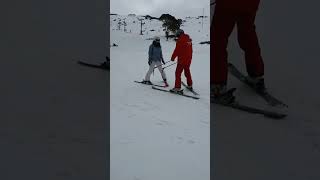 Skiing for the first time | Basic Ski Tips #shorts #viral #skiing
