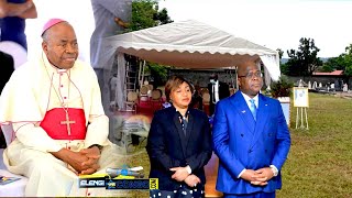 ▶️Triste : Arrivée Du Président Felix Tshisekedi à L'Inhumation De Mgr Gérard Mulumba  à Saint Kaggw