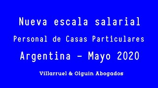 ►Nueva escala salarial servicio domestico en Argentina (mayo 2020)