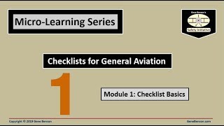 Checklists for General Aviation: Module 1- Checklist Basics