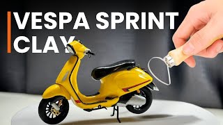 Step-by-step tutorial: Sculpting the VESPA SRINT motorcycle from clay for beginners