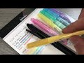 pilot frixion ball 4 multicolor gel pen and light soft color erasable highlighter demo