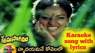 HRUDAYAMANE KOVELALO KARAOKE SONG WITH LYRICS, PREMA SAGARAM