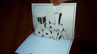 Train popup card make and learn diy craft toturial