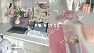 daily vlog🤍life as a homebody, aesthetic desk makeover, macbook unboxing, studyi