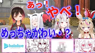 ロボ子さんの似顔絵を描いてる中、なぜか〇〇を描いていた百鬼あやめ　【ホロライブ切り抜き】　【ロボ子さん　白上フブキ　百鬼あやめ　尾丸ポルカ】