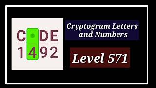 Cryptogram Level 571 Letters and Numbers