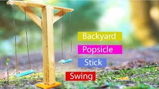 Popsicle Stick Crafts |  DIY Miniature Playground Swing - Easy Toy For Kids