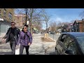 4k monkland village walking on monkland avenue canada spring 2021 strong wind