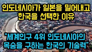 인도네시아가 일본을 밀어내고 한국을 선택한 이유,  세계인구 4위 인도네시아의 목숨을 구하는 한국의 기술력