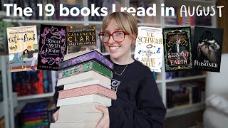 The 19 books I read in August 📚✨ August reading wrap up