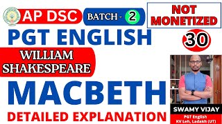 AP DSC PGT ENGLISH||WILLIAM SHAKESPEARE||#swamyvijay