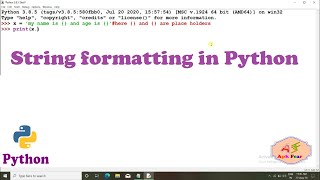 #9 String formatting in Python | Python Tutorial For Beginners