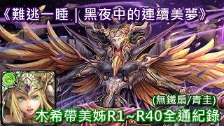 【神魔之塔】難逃一睡｜黑夜中的連續美夢〔木希帶美姊R1~R40全通紀錄〕（懶得剪精華啦）