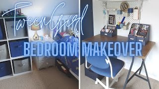 Tween Girl Bedroom Makeover | Young Teen Girl Navy Blue Bedroom on a Budget