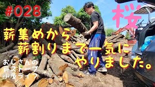 薪集めから薪割りまで一気にやりました。おじさんの薪ストーブ、小屋ライフ