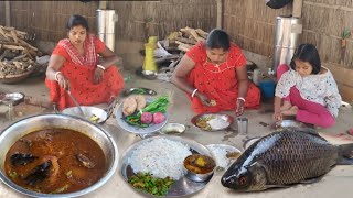 Rohu Fish Curry Desi Cooking | Village cooking Video | Fish Curry cooking and eating